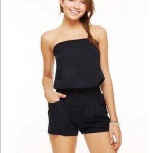 White House Black Market Sleeveless Romper with Tie Belt S Black 570109000